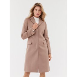 Calvin Klein Gyapjú kabát Essential K20K206877 Bézs Regular Fit