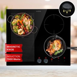 Klarstein Magnichef 4 Flex, beépített indukciós főzőlap,7000 W, 4 zóna, üvegkerámia (CP11-MagniChef-4Hy)