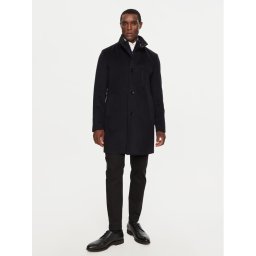 Boss Gyapjú kabát H-Hyde 50525764 Sötétkék Slim Fit