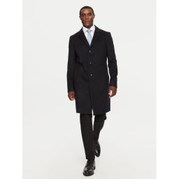 Boss Gyapjú kabát H-Hyde 50525739 Sötétkék Slim Fit