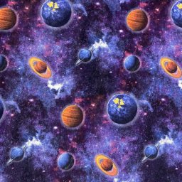 UNIVERZUM, bolygó mintás lakástextil, dekorvászon