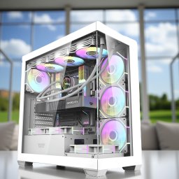 Supreme Silver+ i7-12700F/32DDR5/1TB NVME SSD/5060 8GB/Vízhűtés/Aquarium Ház Gamer PC +Windows 11/10 Pro