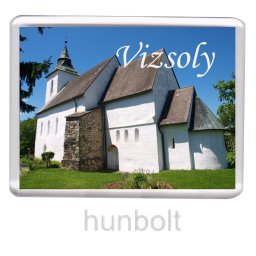 Vizsolyi református templom hűtőmágnes (műanyag keretes)