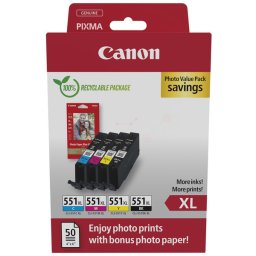 Canon CLI-551-XL (6443B008) - eredeti patron, black + color (fekete + színes)