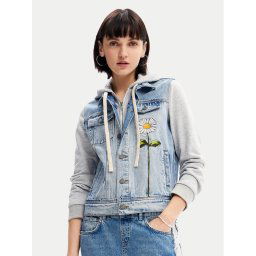 Desigual Farmer kabát Barcelona 24WWED41 Kék Regular Fit