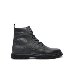 Calvin Klein Csizma Eva Mid Laceup Boot Lth YM0YM00751 Fekete