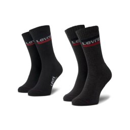 Levi's® 2 pár hosszú szárú unisex zokni 37157-0153 Fekete