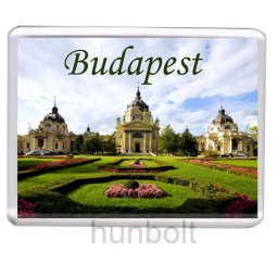 Budapest Széchenyi Gyógyfürdő, Városliget hűtőmágnes (műanyag keretes)