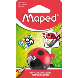 MAPED Hegyező, egylyukú, tartályos, MAPED "Croc Croc Easy", katica és bálna, vegyes formák
