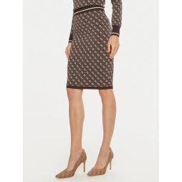 Guess Midi szoknya Lise W4BD53 Z37K0 Barna Regular Fit