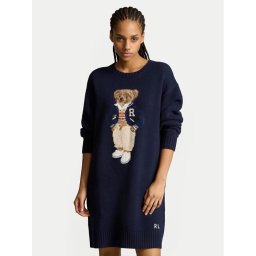 Polo Ralph Lauren Kötött ruha 211941576001 Sötétkék Relaxed Fit