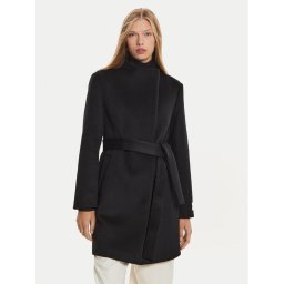 Calvin Klein Gyapjú kabát K20K207700 Fekete Regular Fit