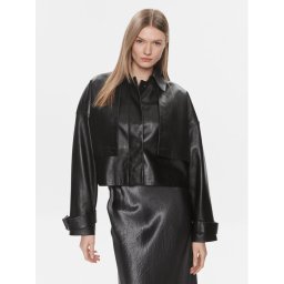 Calvin Klein Bőrkabát K20K206312 Fekete Relaxed Fit