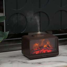 Kandalló Hatású Aroma Diffúzor 300ml, 10W, Fekete
