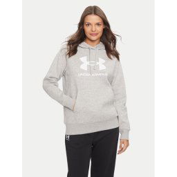 Under Armour Pulóver Ua Rival Fleece Big Logo 1379501 Szürke Loose Fit
