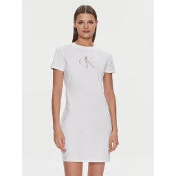 Calvin Klein Jeans Hétköznapi ruha Diffused Monologo J20J223056 Fehér Slim Fit