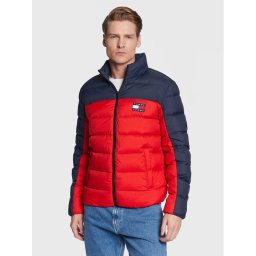 Tommy Jeans Pehelykabát Colorblock DM0DM15387 Piros Regular Fit