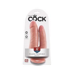 King Cock Double Penetrator - élethű dupla dildó (natúr)