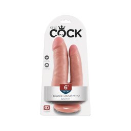 King Cock Double Penetrator - élethű dupla dildó (testszínű)