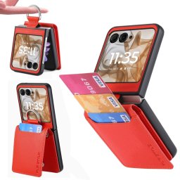 CARD Borító kártyatartókkal Motorola Razr 50 Ultra narancs
