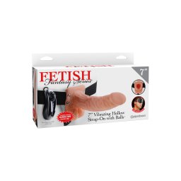 Vibrating Hollow Strap-On with Balls-18cm.