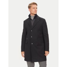 Boss Gyapjú kabát H-Hyde 50502255 Sötétkék Slim Fit