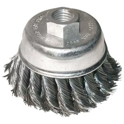 EXTOL CRAFT drótcsiszoló fazékkefe sodort szálú ; sarokcsiszolóhoz, M14×2 két soros, 80mm, max. 12500 ford/perc