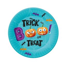 Halloween Trick or Treat, papír tányér, 23 cm, 6 db/cs