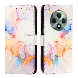 ART MARBLE Pénztárcahuzat Oppo Reno12 FS 5G-hez WHITE NARANCS