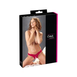 Cottelli - gyöngyös, nyitott virágos női bugyi (piros)