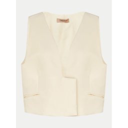 TWINSET Öltönymellény 241TT2100 Ekru Slim Fit