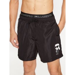 KARL LAGERFELD Strandnadrág Ikonik 2.0 Elastic Med Shorts 235M2213 Fekete Regular Fit
