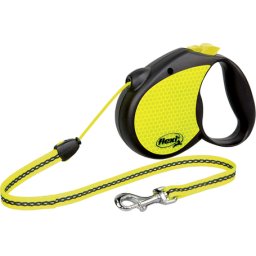 Flexi Neon kötélpóráz - M, 20 kg-ig, 5 m, sárga-fekete