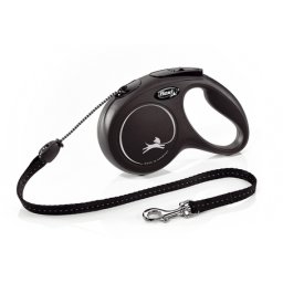 Flexi Classic kötélpóráz - M, 20 kg-ig, 8 m, fekete