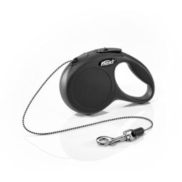 Flexi Classic kötélpóráz - XS, 8 kg-ig, 3 m, fekete