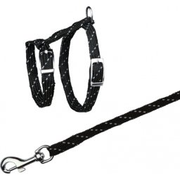 Trixie fényvisszaverő keresztcsíkozású hám és póráz macskáknak (18-35 cm / 10 mm 1,3 m)