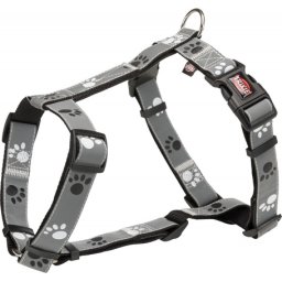 Trixie Silver Reflect H fényvisszaverős tappancsmintás szürke kutyahám (S-M; 49-65 cm / 20 mm)
