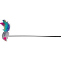 Trixie pálca tollas egérrel az egyik végén (50 cm)