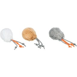 Trixie bolyhos plüss labda kilógó kötelekkel (4 cm)