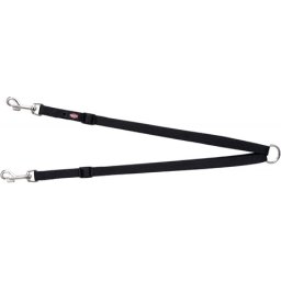 Trixie Premium kettős vezető kutyapóráz (XS–M; Fekete; 40–70 cm / 15 mm)