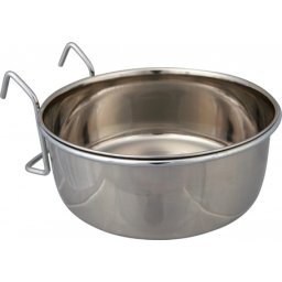Trixie krómozott fém tál madaraknak akasztós tartóval (Űrtartalom: 900 ml | Átmérő: 14 cm)