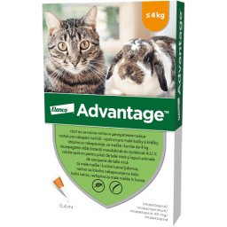 Advantage 40 spot on nyulaknak és macskáknak (4 kg-ig) 0.4 ml