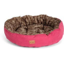 Agui Furry Donut szőrös kerek fekhely kutyáknak - Burgundi (50 x 13 cm)