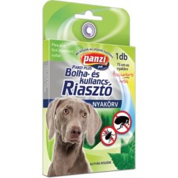 Panzi bolha- és kullancsriasztó nyakörv kutyáknak (75 cm l Piros)