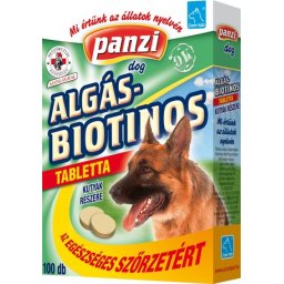 Panzi algás-biotinos tabletta kutyáknak az egészséges szőrzetért (100 db)