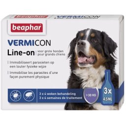 Beaphar Vermicon Dog Line-on Spot-on (3 x 4.5 ml) (L: 30+ kg)