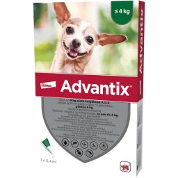 Advantix Spot On kutyáknak (1 darab | 4 kg alatt | XS | 0.4 ml / pipetta)