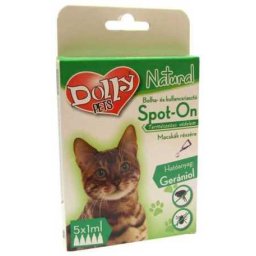 Dolly Natural bolha- és kullancsriasztó spot on macskák részére – 5 x 1 ml