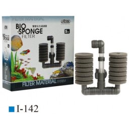 Ista Bio-Sponge akváriumi tapadókorongos dupla szivacsszűrő (S | 13.5 cm x 5 cm x 13.5-18.5 cm | Max. 120 literes akváriumhoz)