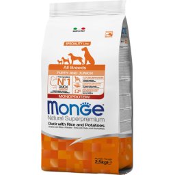 Monge Dog Puppy & Junior Monoprotein Duck with Rice & Potatoes 2.5kg